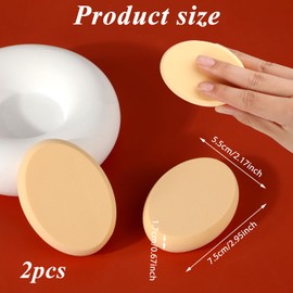 2 Pcs Oval Cushion Puff, Make-Up Egg Air Cushion Puff with Travel Case, Cosmetic Sponge Foam Pad, Sponges Makeup for All Skin Types Wet and Dry Dual Use