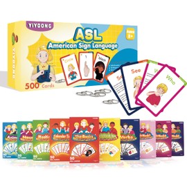 YIYDONG ASL Flash Cards - 500 American Sign Language FlashCards for Beginners and Toddlers, Kids, Teens and Adults Include Verbs, Nouns, Sight Words