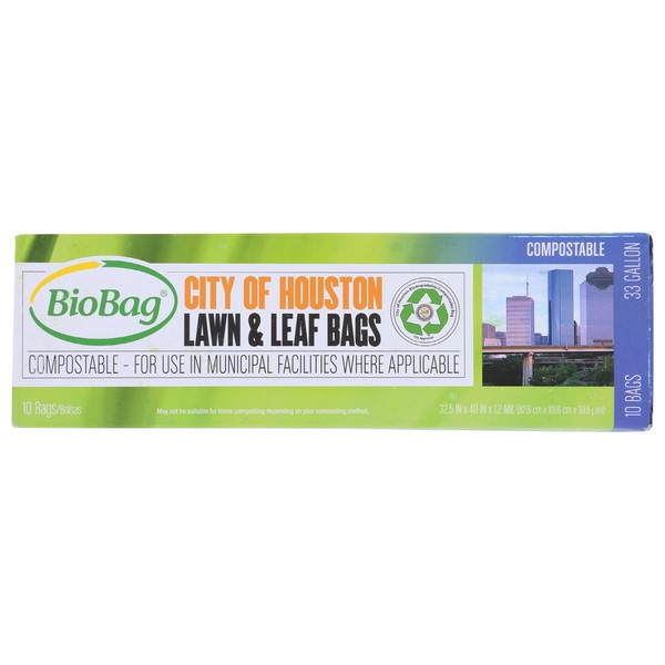 Biobag City of Houston 33 Gallon Lawn & Leaf Bags 10 Count, 10 CT