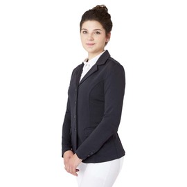 HORZE Ada Women's Show Jacket - Elegantly Tailored, Flexibly Fashionable - Dark Navy - 14