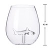 Stemless Wine Glass with Shark Inside, 16 OZ Large Capacity