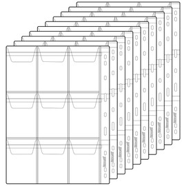 Uncle Paul Coin Pocket Pages - 9 Compartments/Sheet Standard 9 Hole Coin Pocket Inserts Collector Sleeves for Coin Capsules Badge Stamp 10 Sheets CS03109