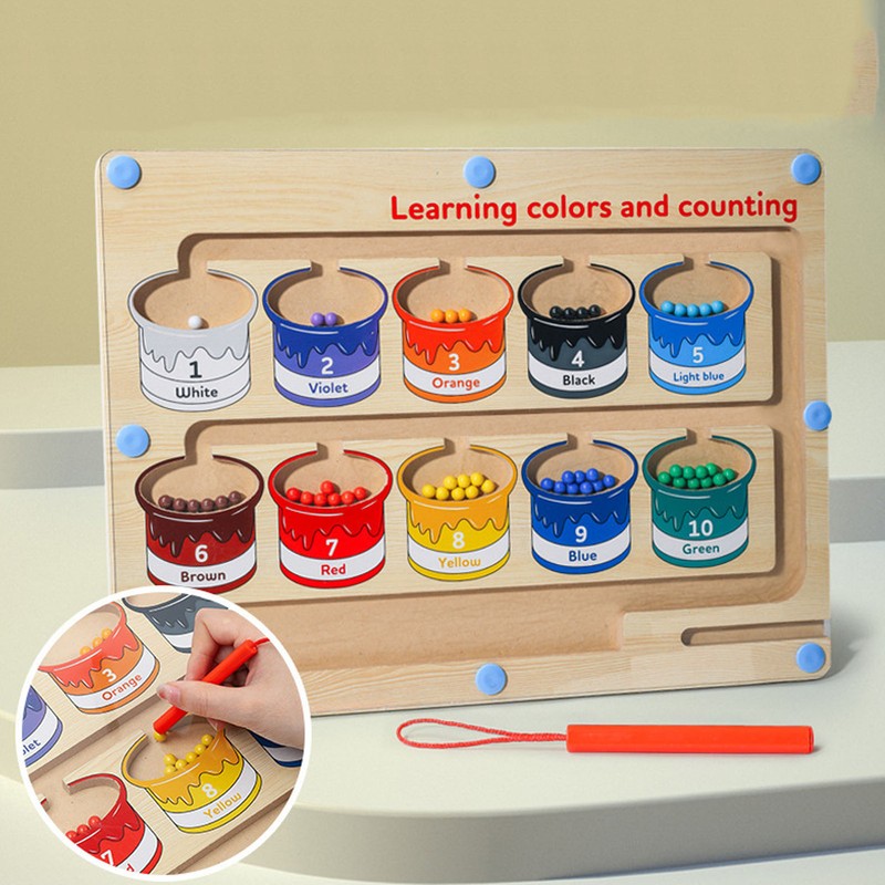 Children Magnetic Color Number Maze Fine Motor Skill Brain Training