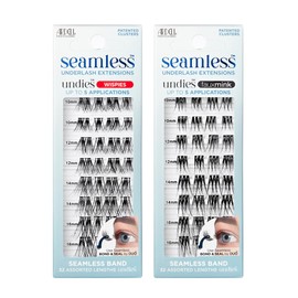 Ardell Seamless Extensions Refill Kit, Wispies And FauxMink Combo Pack, 32 Assorted Lengths False Eyelashes, DIY Lash Clusters, Eyelash Extensions