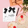 SIXEIGHT Black Bow Birthday Invitations, Black Ribbon Bow Birthday Party