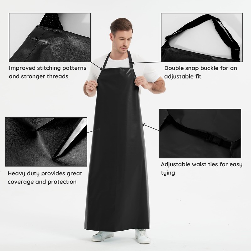 Thicker Rubber Apron, 51.18 x 35.43" Adjustable Apron, Heavy Duty