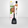 JS Gourmet Soft Touch Nylon Slotted Turner with Wood Grain