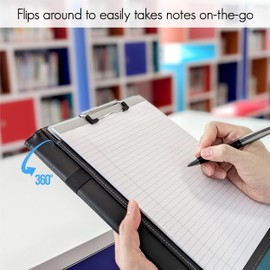 STYLIO Padfolio Clipboard Folder | Portfolio Organizer with Removable Clipboard Folio | Clipboard Binder with Storage for Notebook, Notepad | Nursing Clipboard, CNA Accessories for Work |Vegan Leather