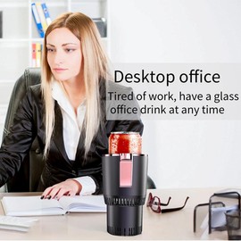 TOPINCN 2-in-1 Car Cup Warmer Cooler, Smart Car Cup Holder, Car Cooling and Heating Drink Holder, Car Cup Holder, Practical Car Fridge Cooler Insulation (Purple Gold)