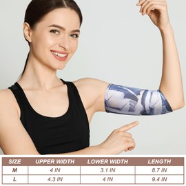 Vinsatin 6 Pcs PICC Line Sleeve Cover Fashionable Breathable Upper Arm Cover for PICC Lines for Adult(L,Stylish Style)