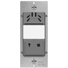TOPGREENER Humidity Sensor Switch, Dual Tech Humidity PIR Motion Sensor Switch for Separate Fan and Light Control, 500W, 3A, Neutral Required, TDHOS5, Gray