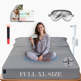 Grounding Sheet,Soft Cotton with Silver Fiber Grounding Fitted Sheet, Improve Sleep (Light Gray, Full XL(54 * 80 * 15inch))