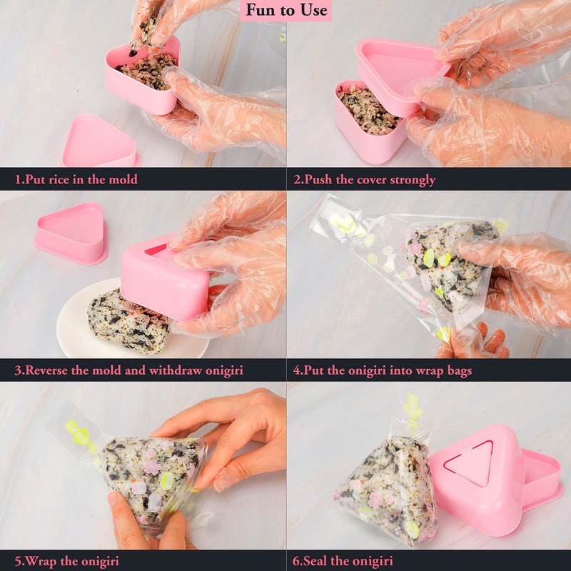 ChasBete Rice Mould Set, DIY Sushi Maker, 2 Onigiri Mould