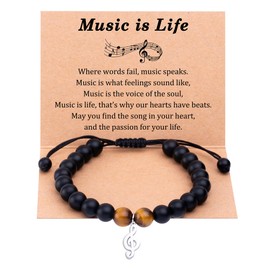 HEXGIAO Music Gifts for Men, Musical Note Bracelet Gifts for Music Lovers, Music Teacher Appreciation Gifts for Men, Music Band Choir Students Christmas Music Jewelry
