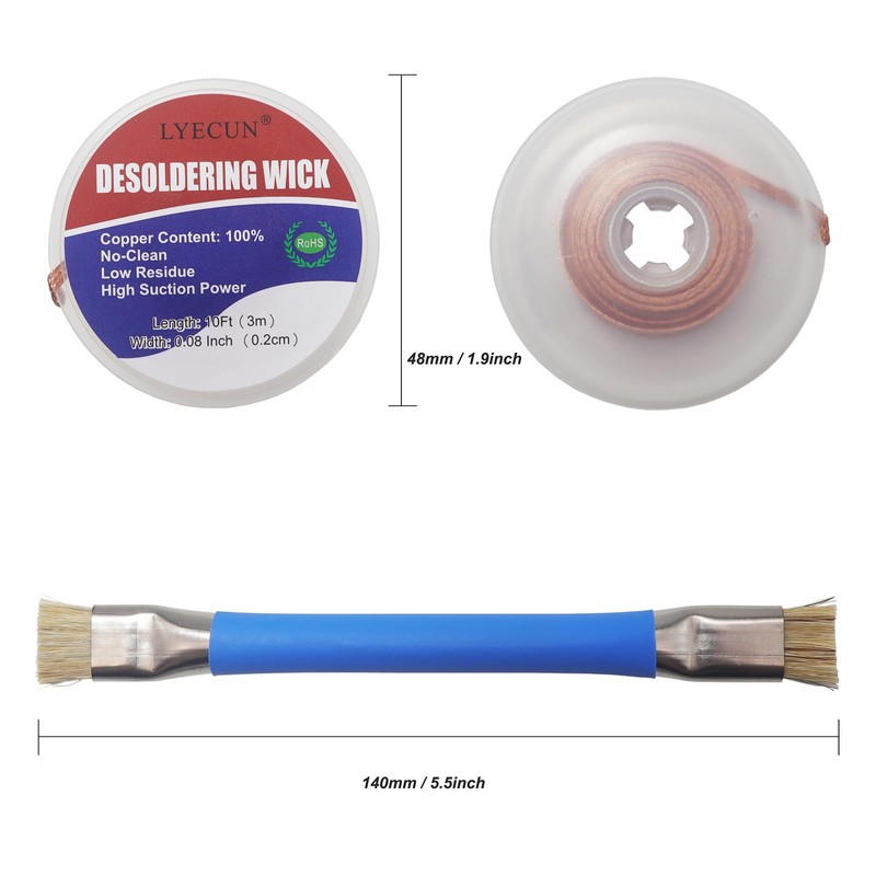 Solder Wick Braid, 20Ft Length Desoldering Wicks and PCB Cleaning