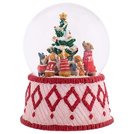 Winter Dogs Holiday 5 x 5.75 Resin Decorative Snow Globe