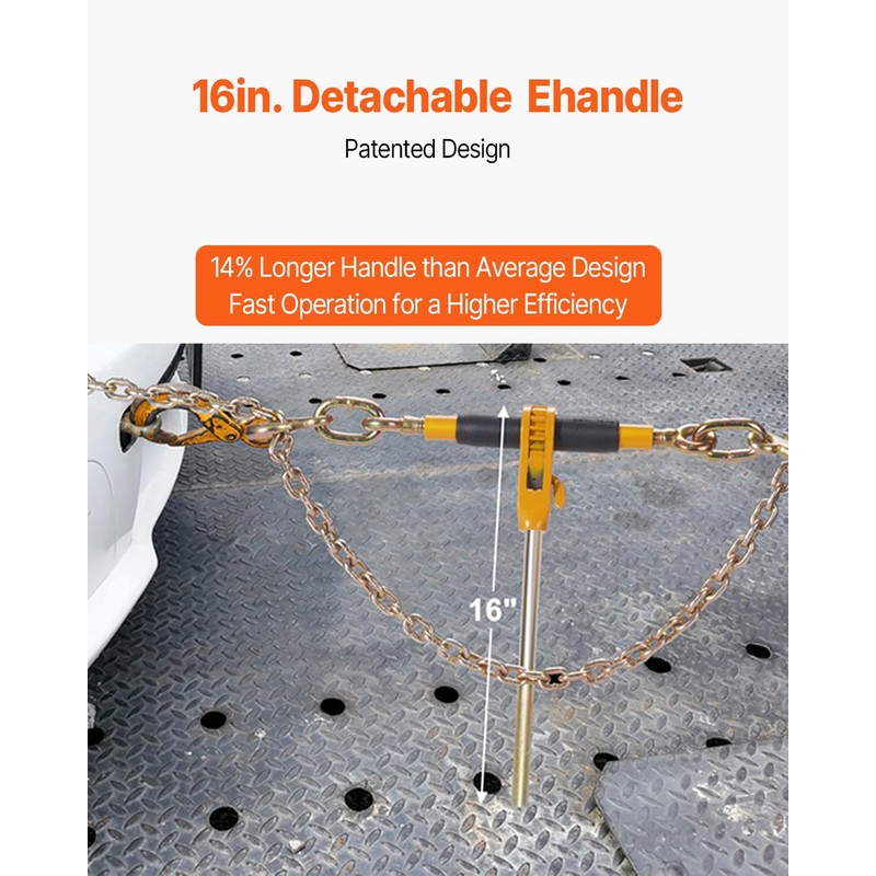 VEVOR Ratchet Chain Binder, 5/16"-3/8" Heavy Duty Load Binders, with