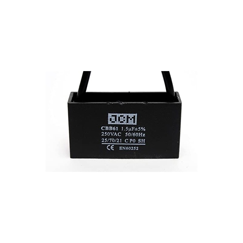 JCM 2 Wire Ceiling Fan Capacitor 1.5uF 250VAC CBB61