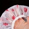 Shower Cap Set, 5 Piece Thickened Elastic Reusable Printed Design,