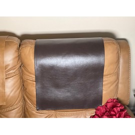 Headrest cover Premium Vinyl furniture slipcover furniture protector Tear resistant fade resistant sofas loveseats theater chairs office chairs recliners RV's (Chocolate Brown)