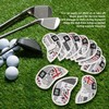 10 Pcs PU Leather Club Protective Iron Headcover, Deluxe Interior