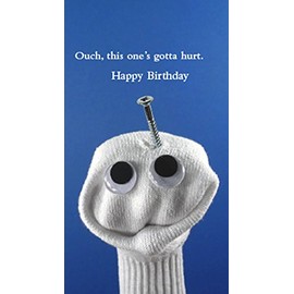 Quiplip Birthday Ouch Sock (6-Pack) Greeting Cards