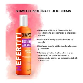 Shampoo Nefertiti Con Almendra Para Cabello Teñido 300ml