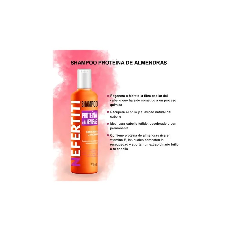 Shampoo Nefertiti Con Almendra Para Cabello Teñido 300ml