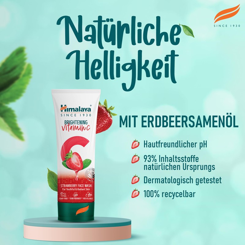 Himalaya Brightening Vitamin C Strawberry Face Wash | Brightening Face