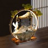 Backflow Incense Holder with Water Fountains and LED Light, Rockery