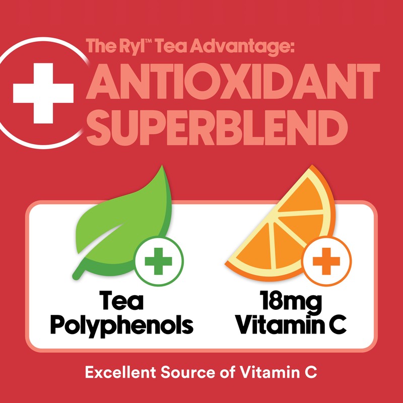 Ryl Iced Tea, Raspberry, Antioxidant Superblend, Zero Sugar, Low Carb,
