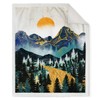 Jekeno Mountain Sherpa Blanket Sunset Forest Trees Art Printed Throw