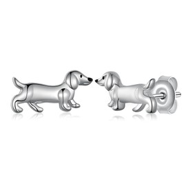 Dachshund Earrings 925 Sterling Silver Dachshund Earrings for Women Weiner Dog Dachshund Gifts for Women Dachshund Lovers Gifts, Sterling Silver, No Gemstone