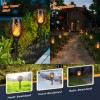 Claoner 4 PACK Flickering Solar Lights Flame Torch Outdoor Landscape