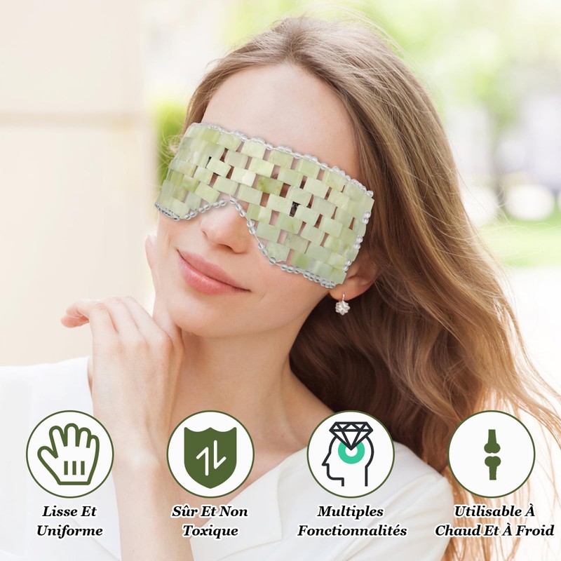 VEGCOO Maschera per gli occhi in giada, da donna, maschera