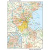 Boston, Massachusetts Wall Map, Small - 11.25" x 14.5" Laminated
