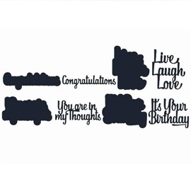 Briartw Romantic Sentiments Phrase Congratulations, It's Your Birthday Congratulations Cutting Dies for Embossing Scrapbooking Stamping Hancraft Cards Decoration,Live Laugh Love,you are in my thoughts