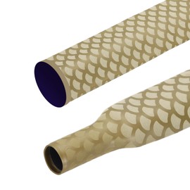 MECCANIXITY 5PCS 3.3ft Heat Shrink Tubing for Fishing Rods, 1.8:1 Fish Scale Pattern Heat Shrink Wrap Handle Rod Grip with Anti-Slip Waterproof Insulation (Dia: 35mm, Gold)