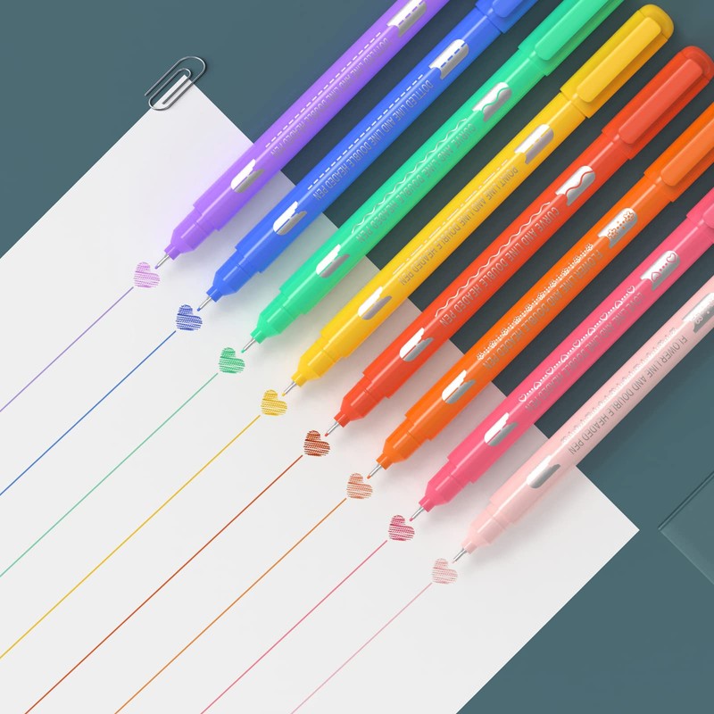 Aechy Curve Pen, Water-Based Pen, Highlighter, Fine Point, Flower Pattern,