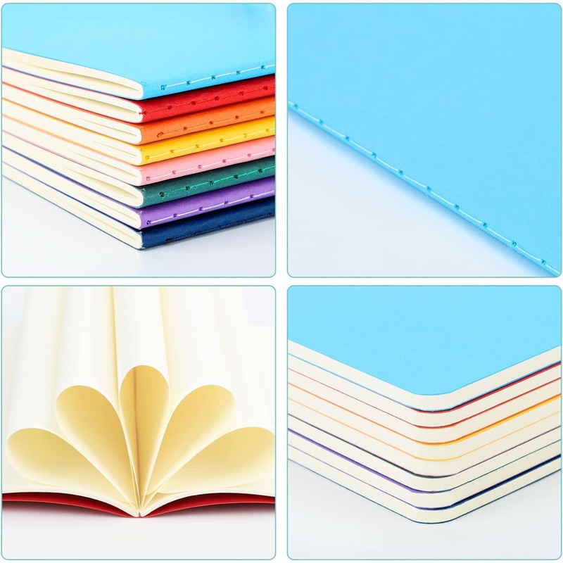 Yarotm Plain Notebook A5-16PCS Colorful Blank Notebooks Bulk - 14x21cm