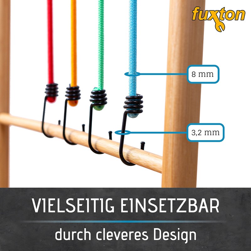 fuxton Set of 12 Tie Down Straps with Hooks, 4