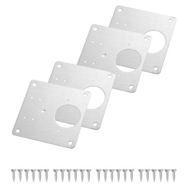 Hinge Repair Plate,Stainless Steel Hinge Repair Brackets,Kitchen Cabinet Repair Plates with Screws for Repair of Door, Home Furniture, Drawer, Boxes, Window, Cupboard (4 Pieces)
