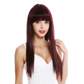 WIG ME UP - VK-8-99J quality women's wig long sleek long fringe blonde parted red bordeaux red
