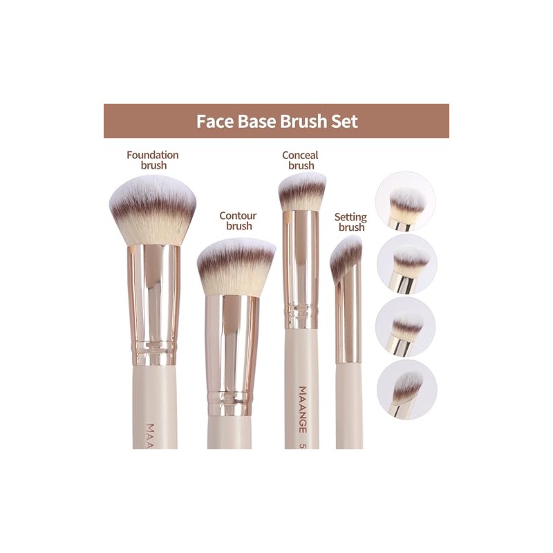 MAANGE Set de Brochas de Maquillaje 4 Piezas Brochas de