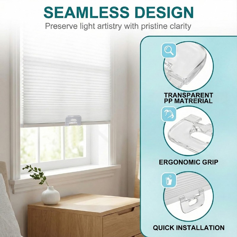 DC,CLISENCE 2 Pcs Shade Pulls, Levolor Blinds Parts, Clear