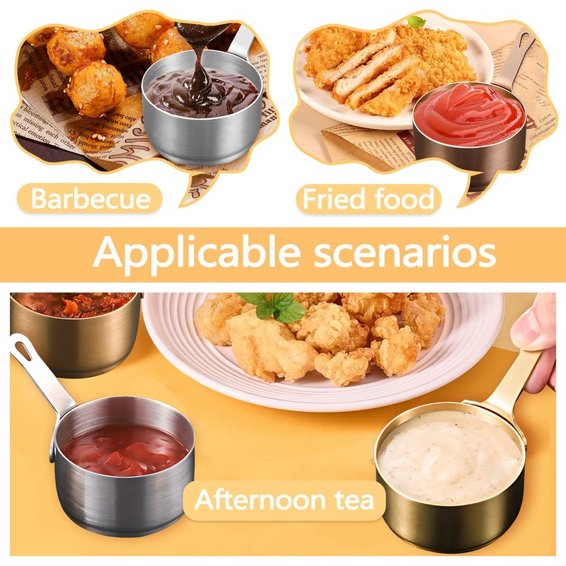 BangBoom 6 PCS 304 Stainless Steel Dipping Sauce Cups with