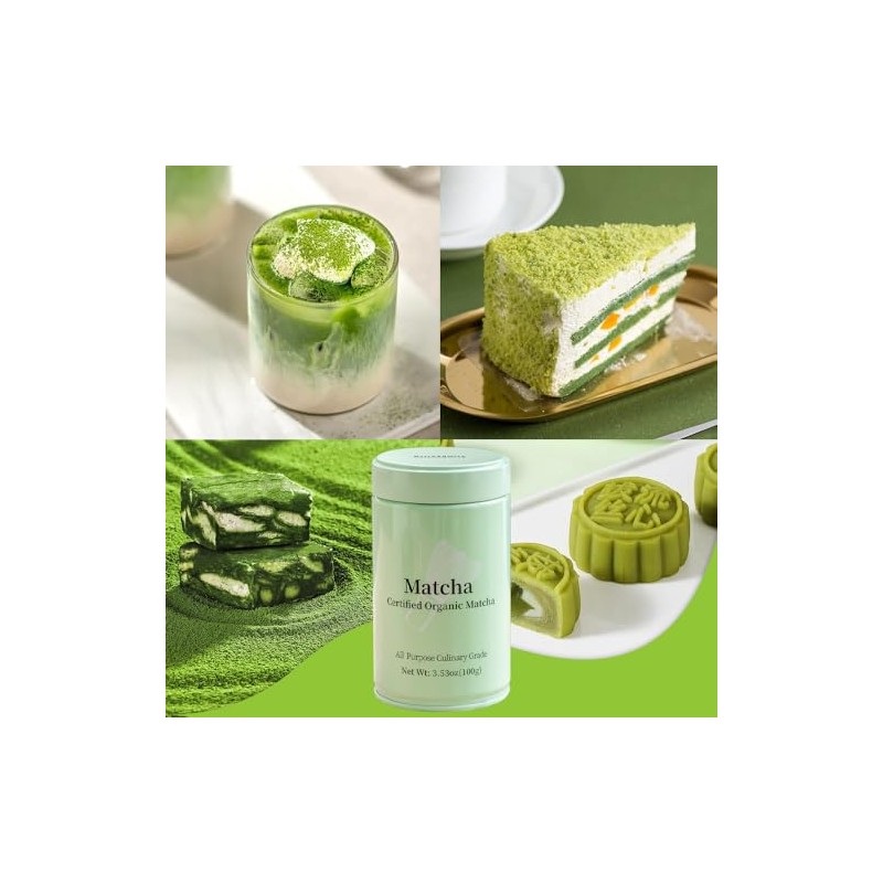 Premium Organic Matcha Green Tea Powder - 100% Pure &