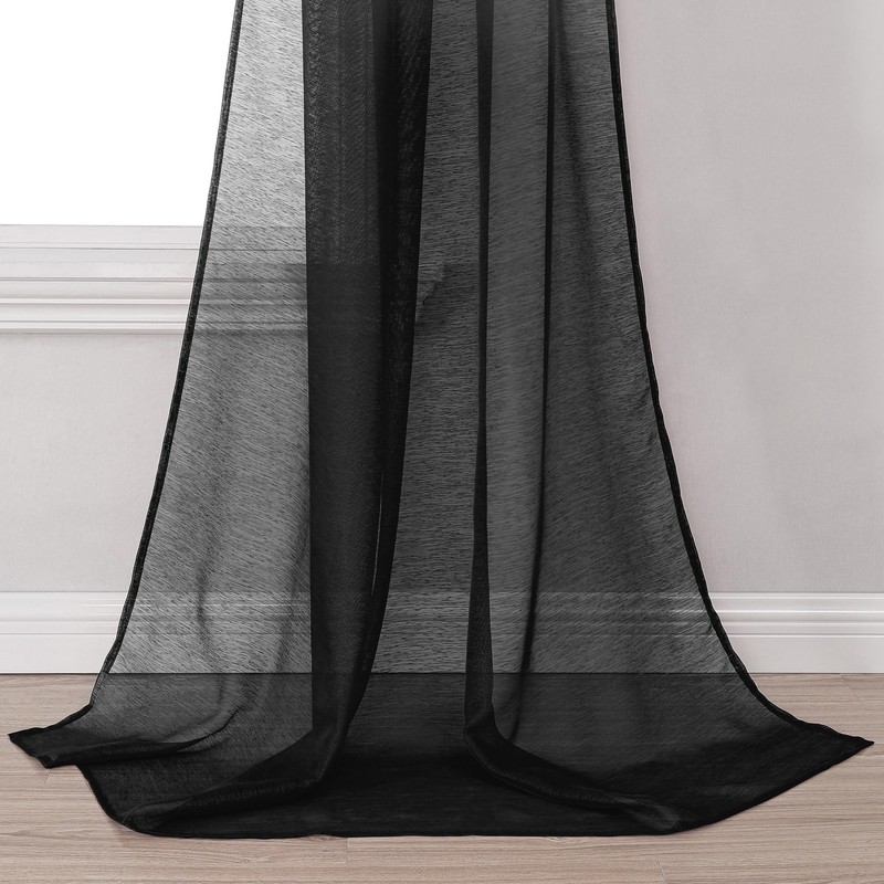 DONREN Luxury Soft Sheer Curtains Scarf for Windows - Semi