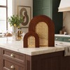 2 Sets Wooden Arch Decor Rattan Shelf Boho Wall Decor