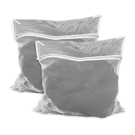 TSHAOUN 2PCS große Mesh Wäsche Taschen, Mesh Wäsche Taschen mit Reißverschlüssen wiederverwendbare Waschmaschine Wäsche Tasche, Extra große Waben dauerhafte Wäsche Tasche (2PCS)